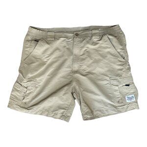 Bimini Bay Shorts Mens 40 Cargo Nylon Elastic Waist Fishing Outdoor Hiking *Flaw